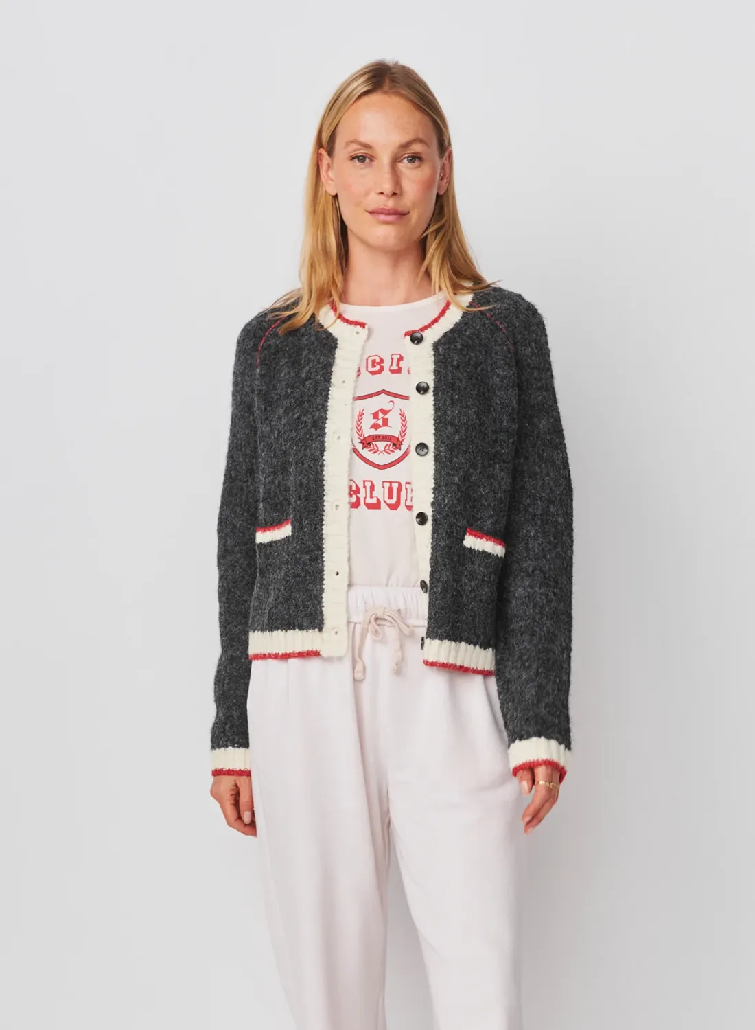 Cardi w/ Contrast Tipping