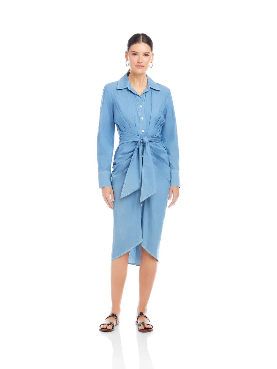 Rayleen Pleated Shirtdress