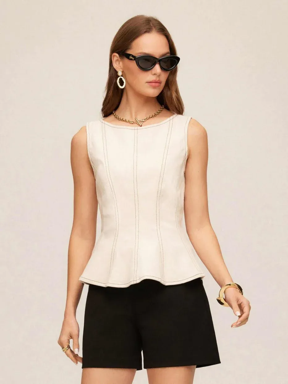 Zoyla Contrast Stitch Top