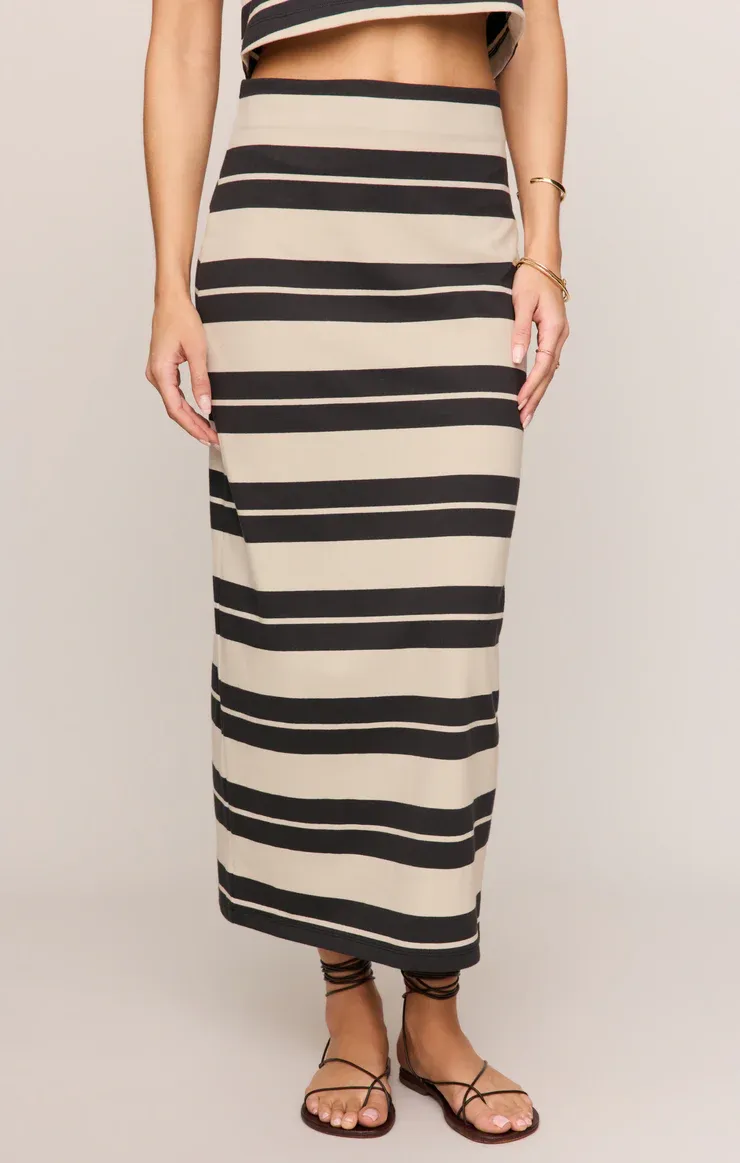 Gail Striped Jersey Skirt