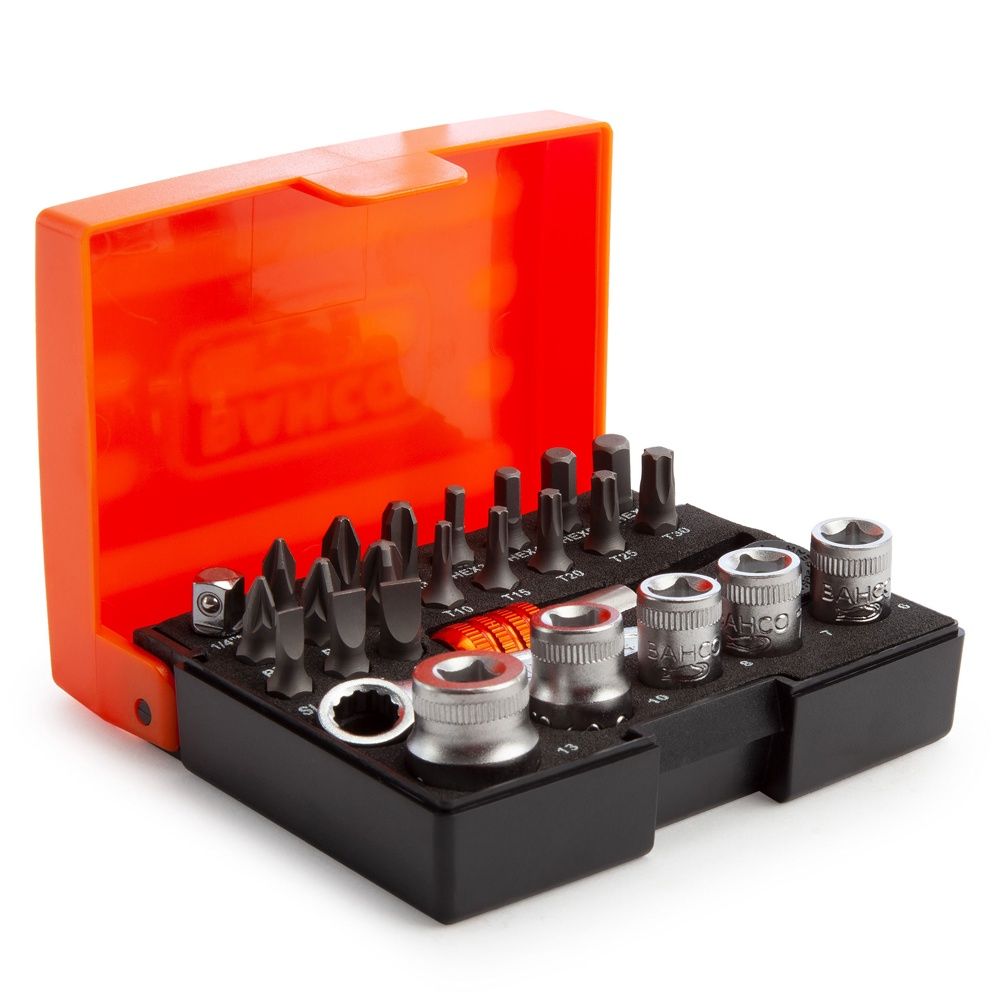 Bahco 26 Piece 1/4&#39;&#39; Drive Ratchet Socket &amp; Bit Set BAH2058S26 2058/S26