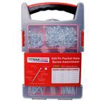 Titman 650 Pcs Pocket Hole Assorted Screws in Case with 150mm Screwdriver Bit