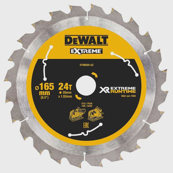 Dewalt DT99560-QZ 165mm Extreme Runtime Circular Saw Blade 24T