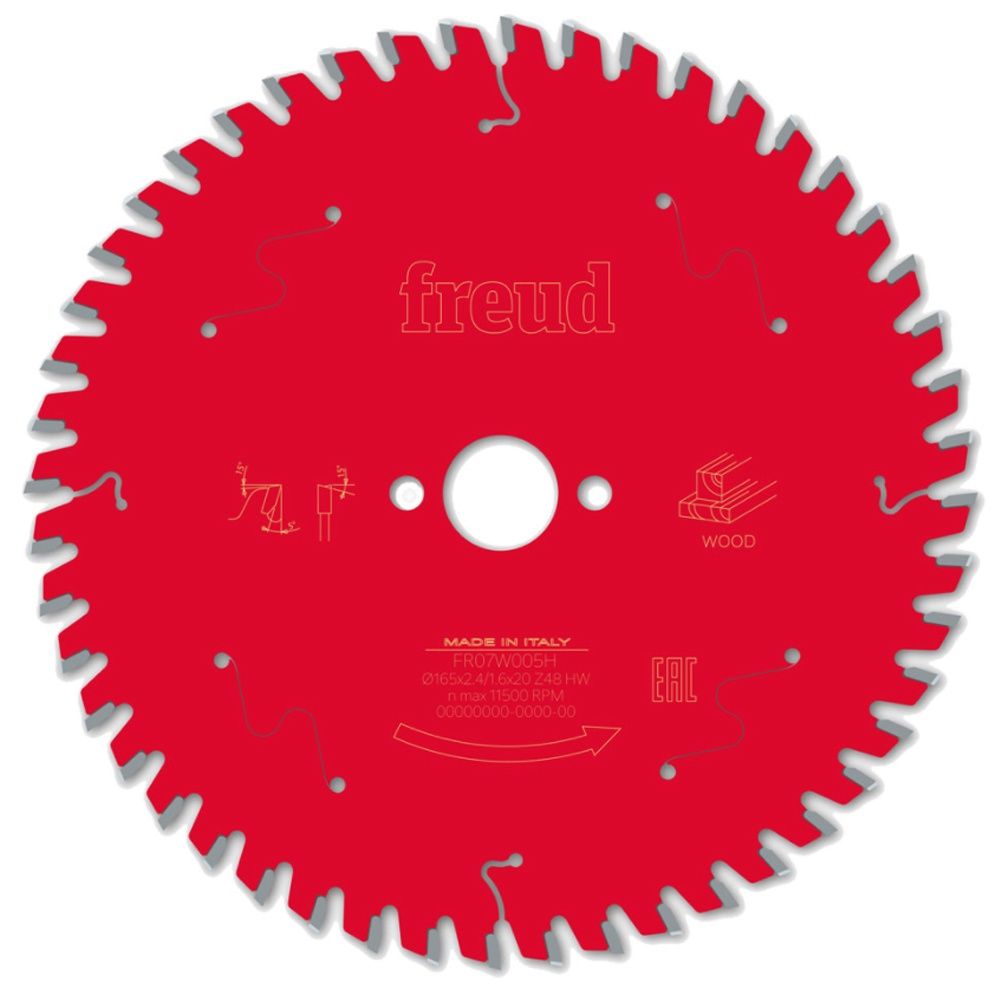 Freud 165mm 48T Circular Saw Blade for Wood F03FS09754 250mm x 30mm x 60T