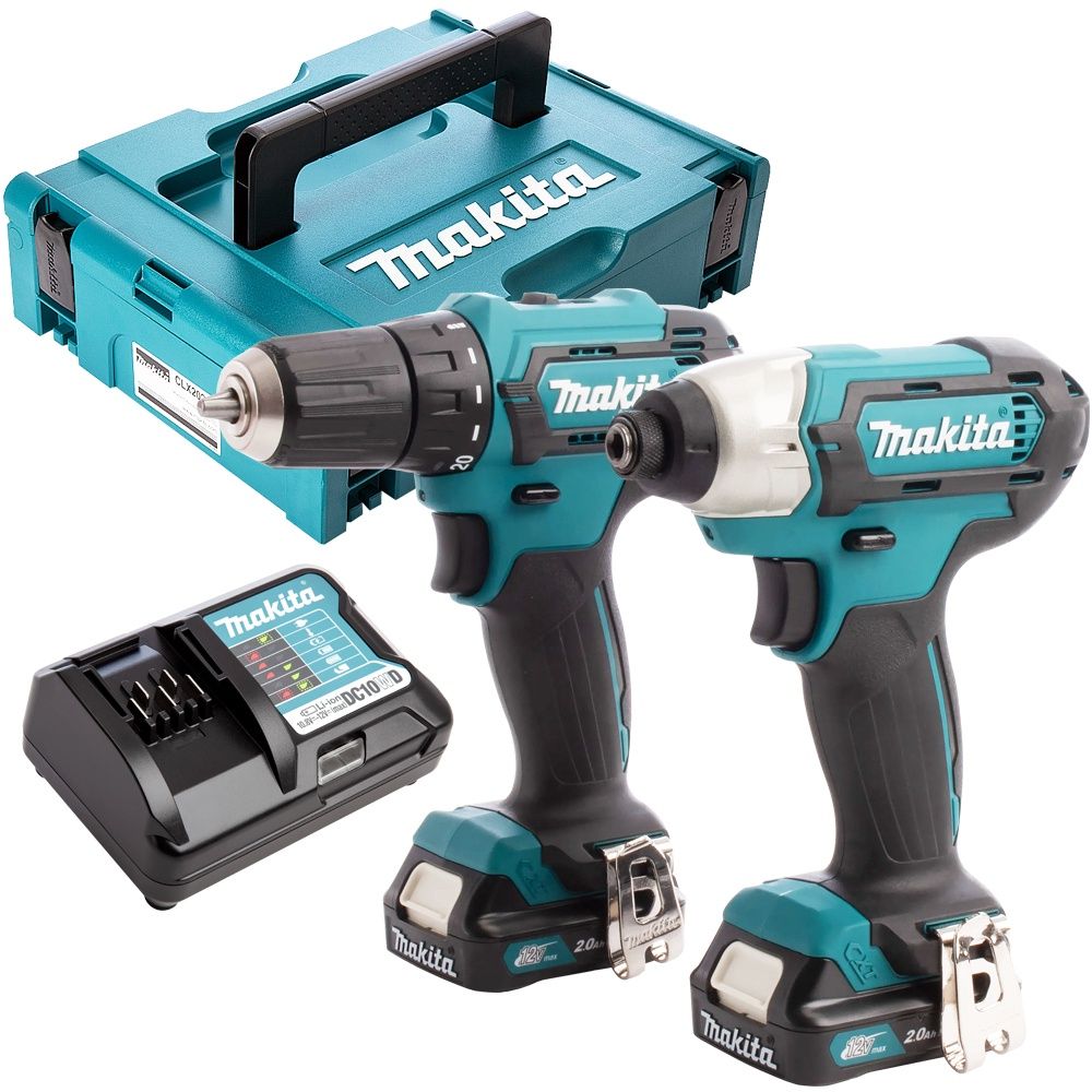 Makita CLX224AJ 12V Max CXT 2 Piece Cordless Kit With 2 x 2.0Ah Batteries &amp; Charger In Case