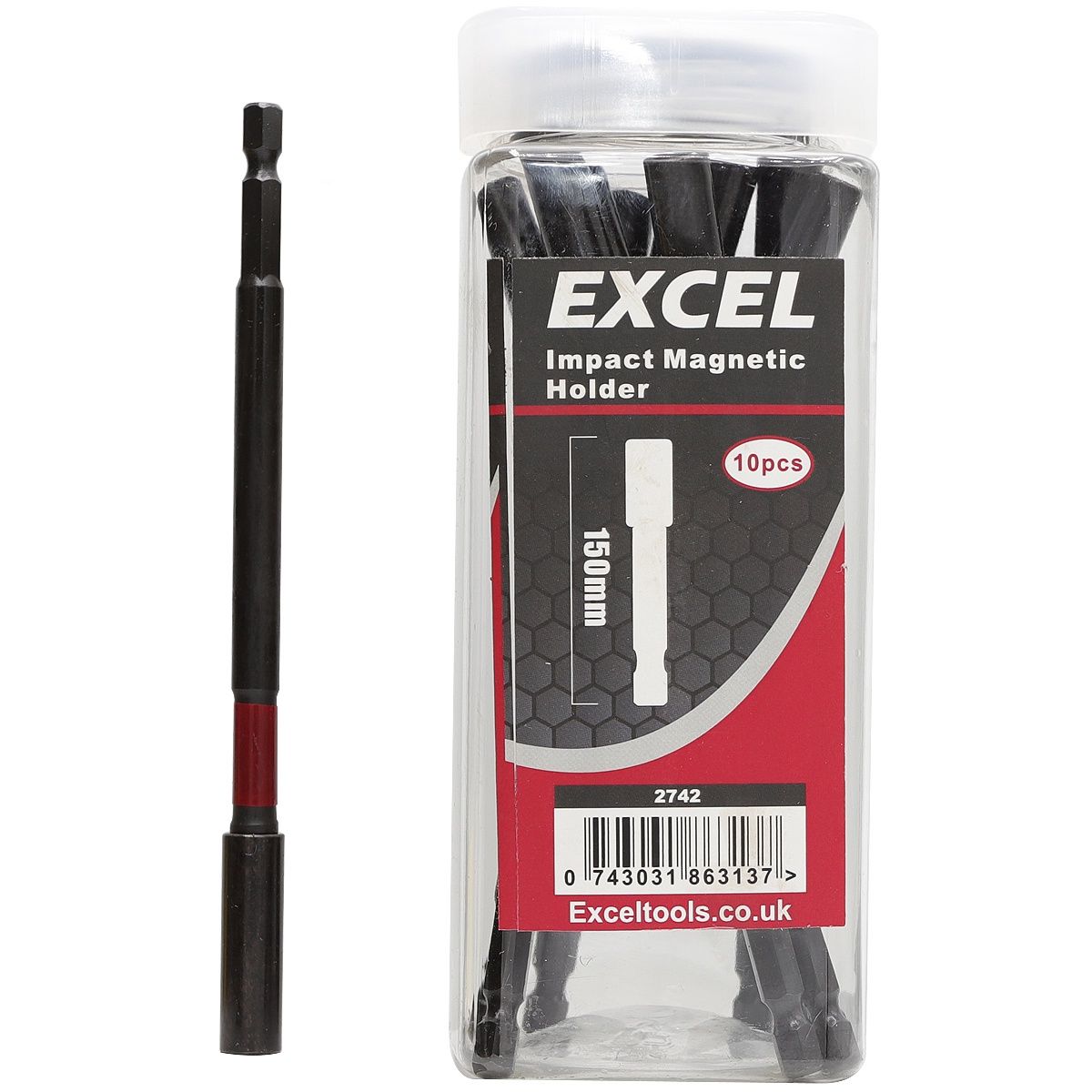 Excel 150mm Magnetic Bit Holder Impact Rated Pack of 10