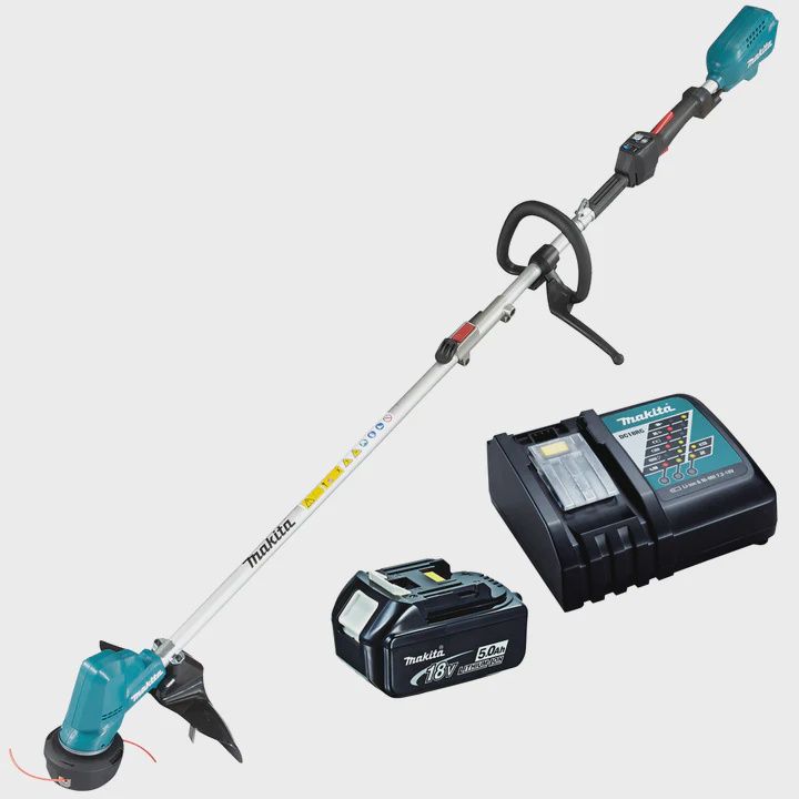 Makita DUR191LRT8 18V Brushless Split Shaft Line Trimmer with 1 x 5.0Ah Battery & Charger