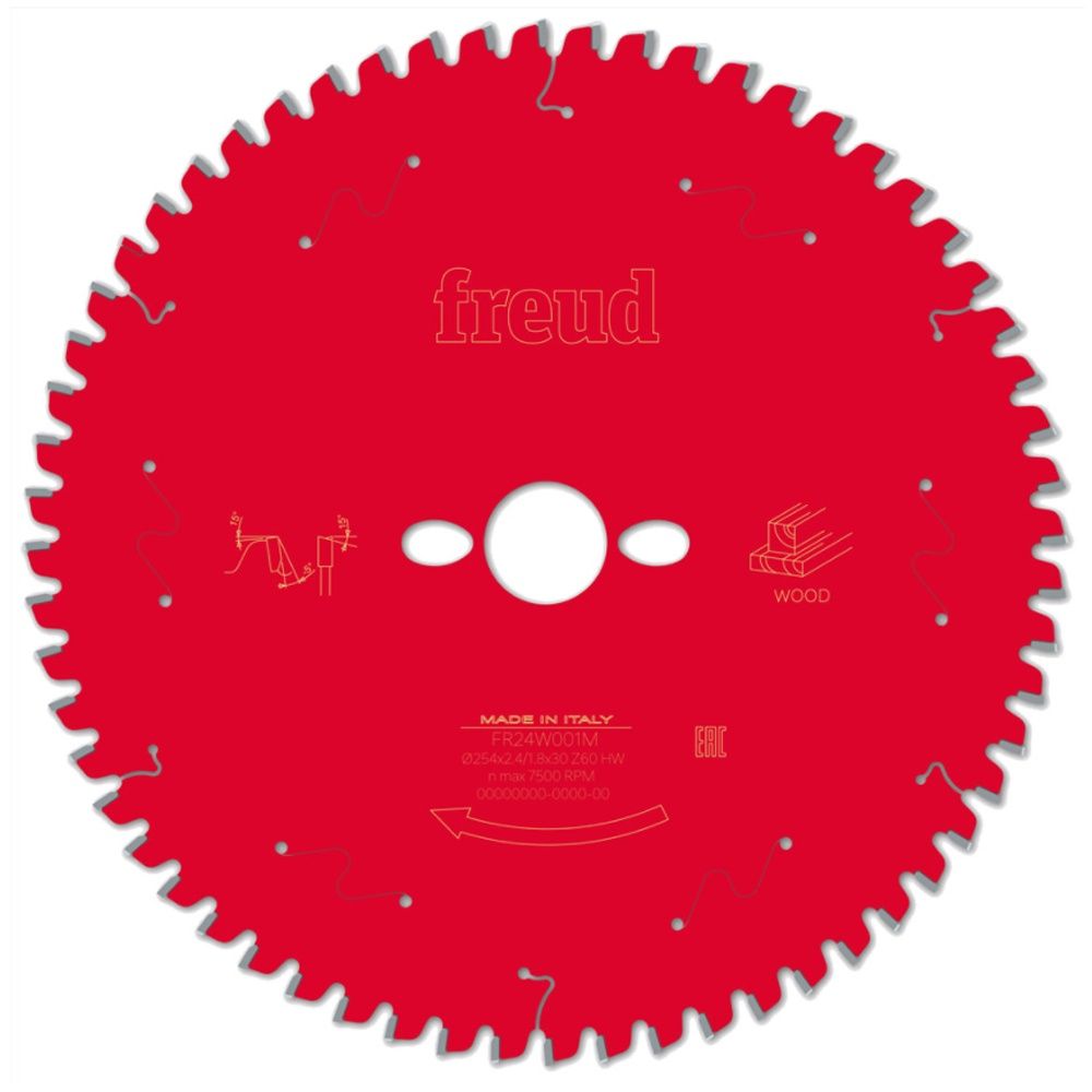 Freud F03FS09755 Wood/Chipboard/MDF Circular Saw Blade 254mm x 30mm 60T