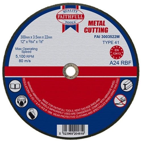Faithfull 300mm Aluminium Oxide Cut Off Wheel for Metal FAI3003522M