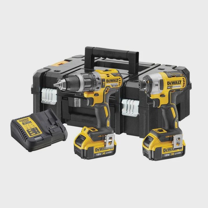 Dewalt DCK266M2T 18V Brushless Twin Kit with 2 x 4.0Ah Battery Charger &amp; TSTAK Box