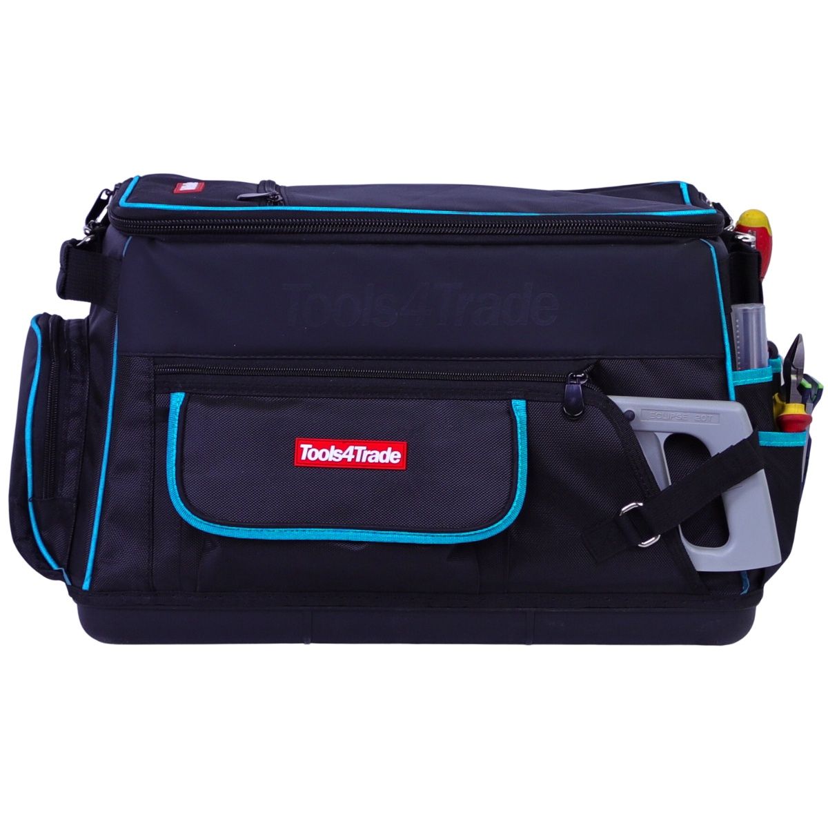 Tools4Trade 20&quot; Heavy-Duty Tool Bag with Multi-Pockets &amp; Hard Base - Blue
