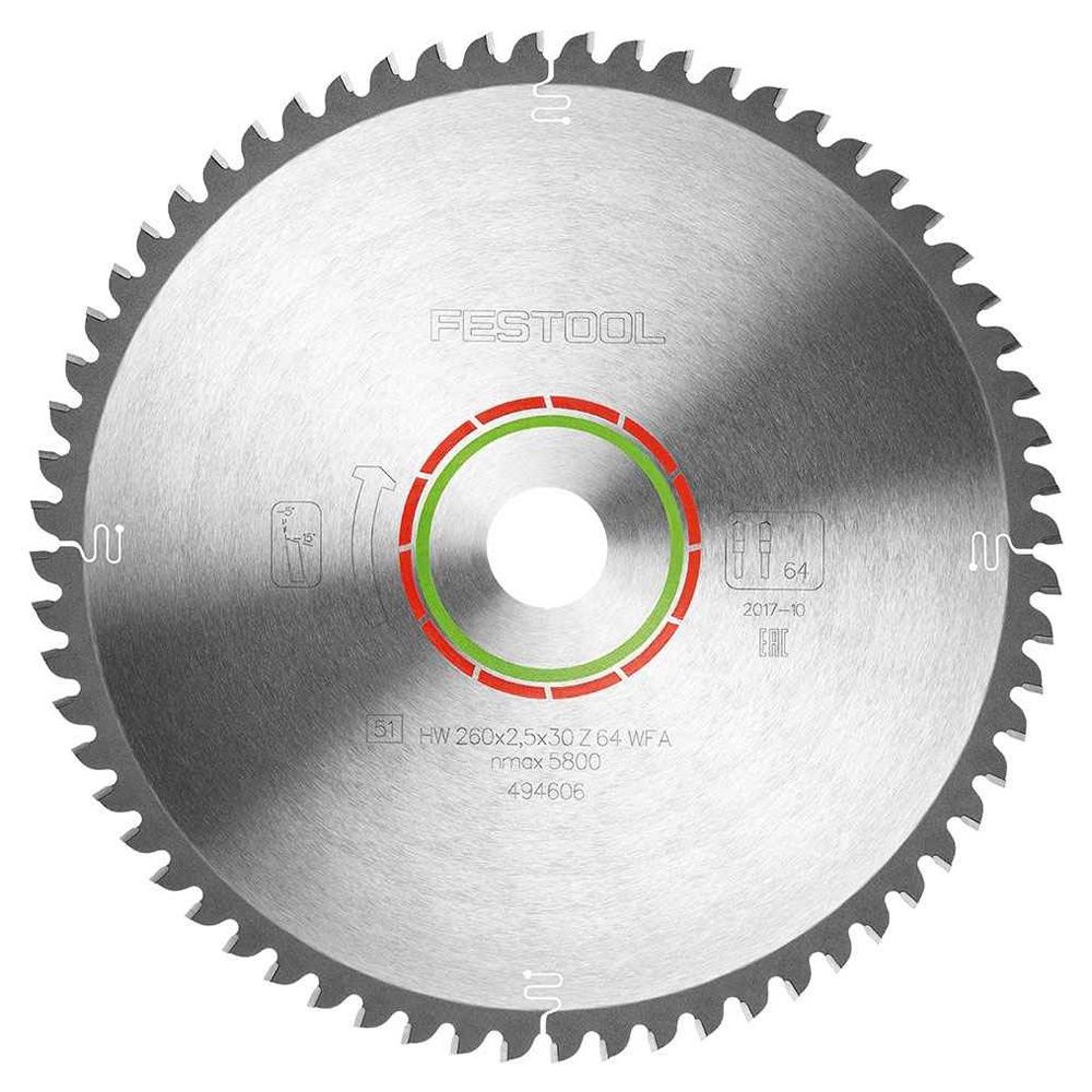 Festool 494606 Special Saw Blade 260mm x 2.5mm x 30mm x 64T
