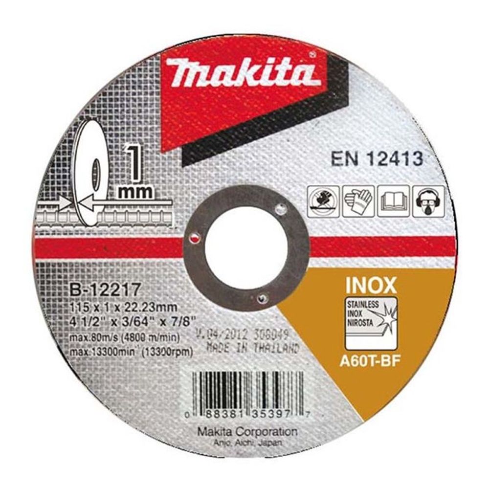 Makita 115mm Angle Grinder Metal Cutting Discs B-12217-10 Pack Of 10