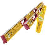 Stabila 196-2 Spirit Levels 600mm &amp; 1200mm with 81SREM Rare Earth Level STB1962PACK