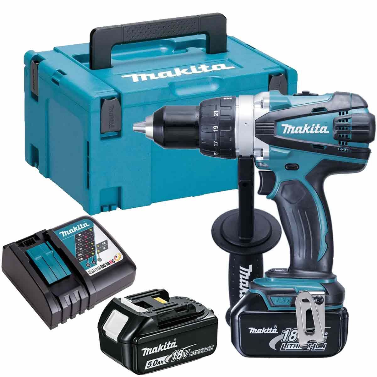 Makita DDF458RTJ 18V LXT Drill Driver With 2 x 5.0Ah Batteries Charger &amp; Case
