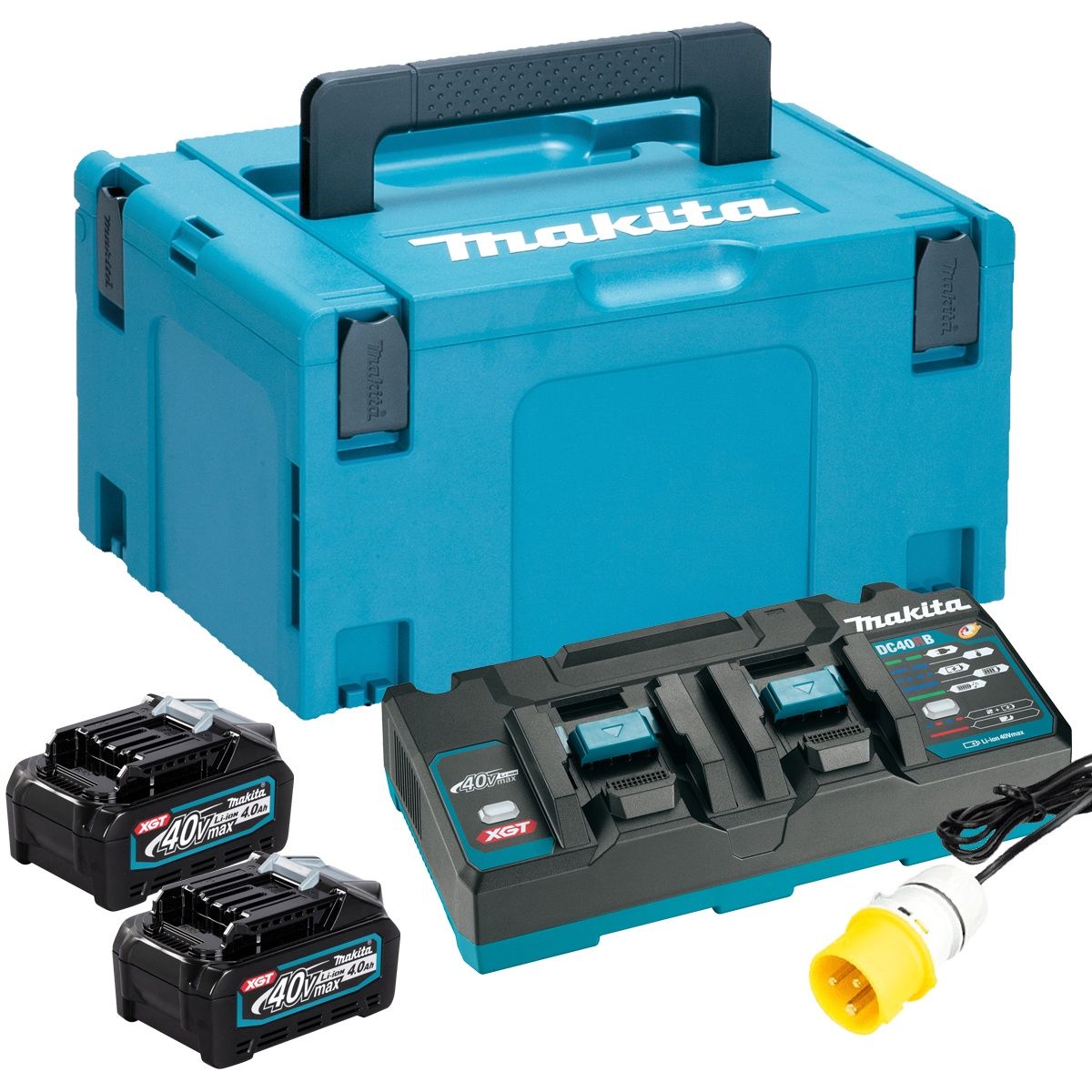Makita 40V XGT Power Source Kit 110V With 2 x 4.0Ah Battery Charger In Makpac Case - 191U05-8