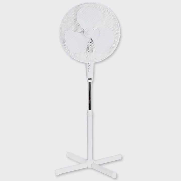 Excel 16&quot; Height Adjustable Pedestal Fan Cross Base with 3 Speed White