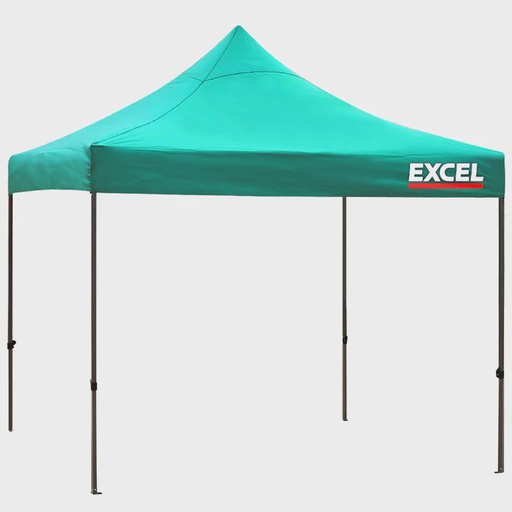 Excel Steel Gazebo 3m x 3m Green Heavy Duty Waterproof with Wheel Bag