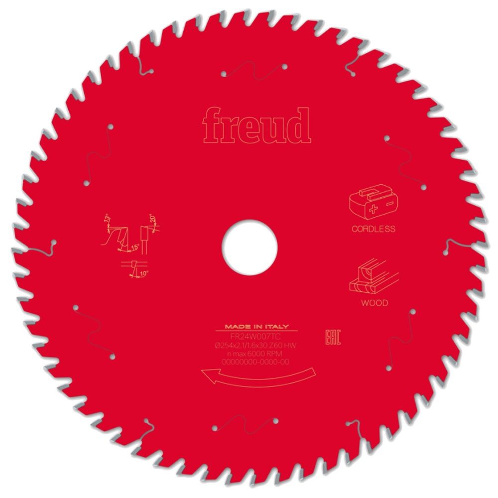 Freud 254mm 60T Table Saw Blade for Wood F03FS10074 254mm x 30mm x 60T