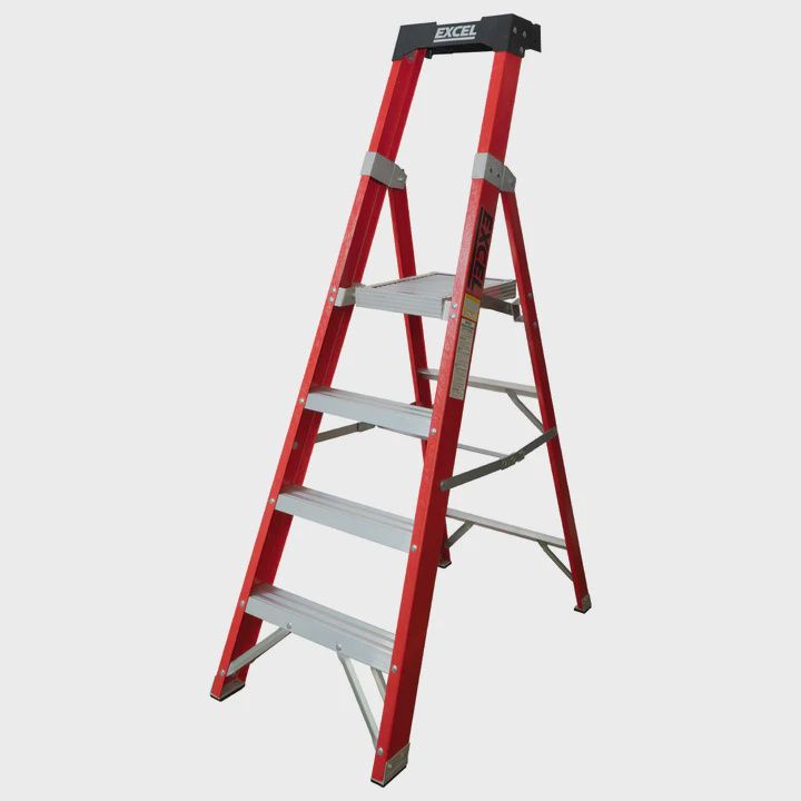 Excel Electricians Fibreglass Platform Step Ladder 4 Tread 1.57m EN131