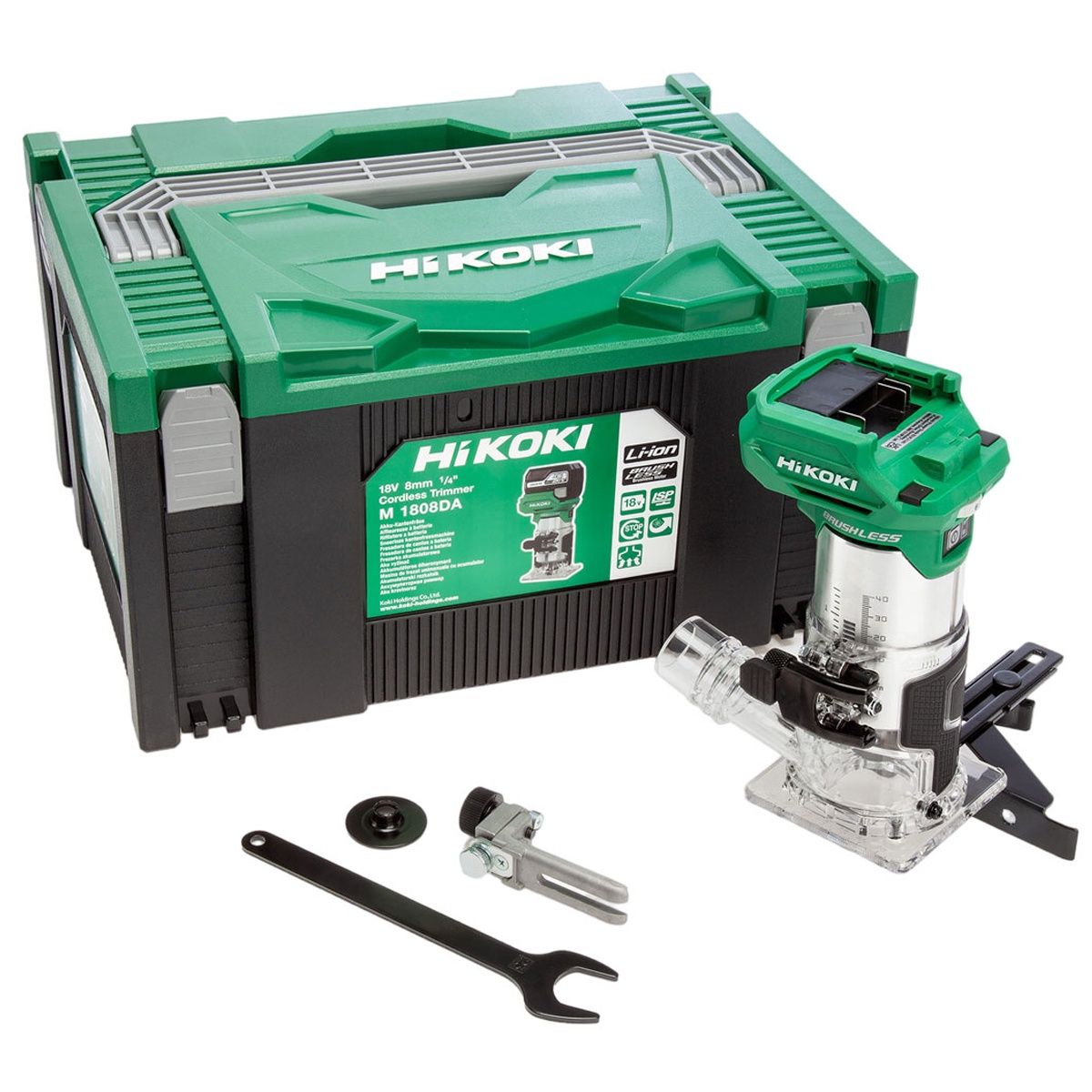 Hikoki M1808DAJ2Z 18V 1/4&quot; Brushless Router Trimmer Body with Carry Case