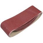 Timco 231841 Addax 75 x 533mm 80 Grit Sanding Belts Pack of 5 - Red