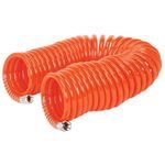 Sealey AH10C/6 PU Coiled Air Hose Line 10m x 6mm with 1/4&quot; BSP Unions