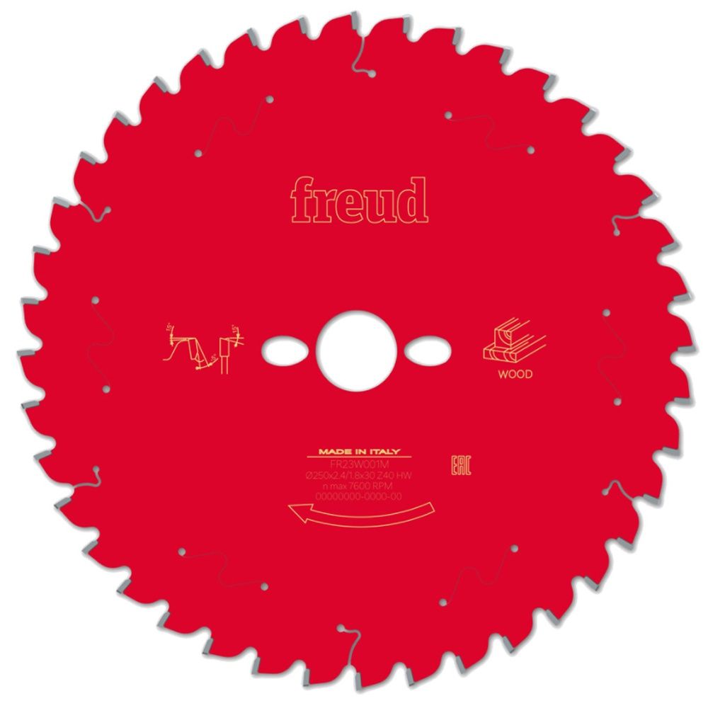 Freud F03FS09753 Wood/Chipboard/MDF Circular Saw Blade 250mm x 30mm 40T