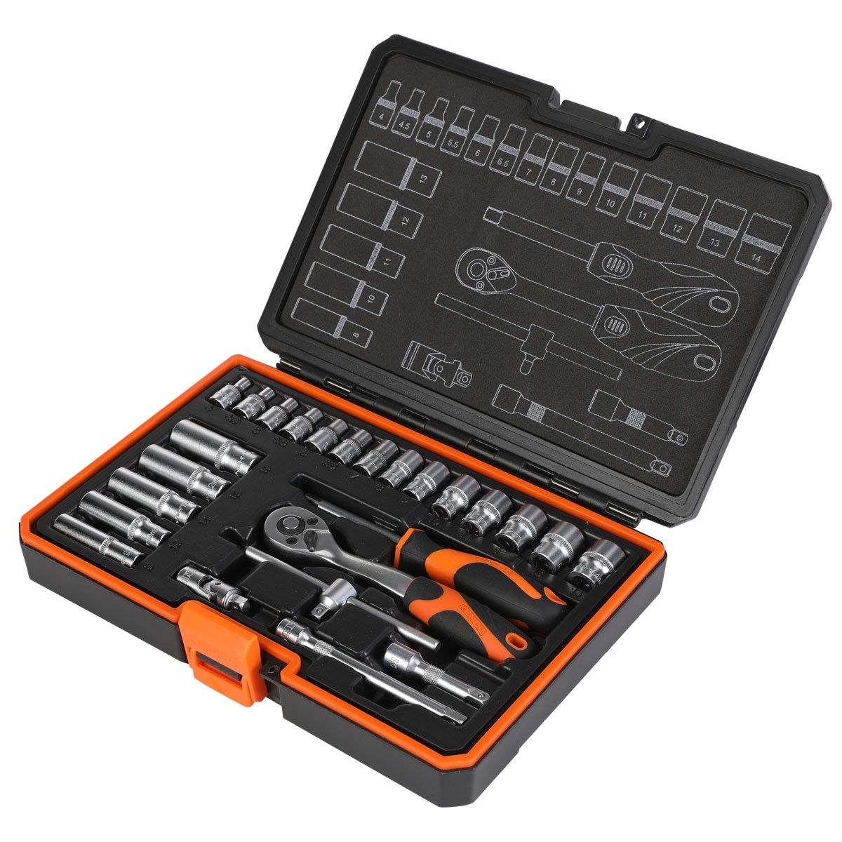 Kendo 1/4&quot; Drive Socket Set 25 Pieces