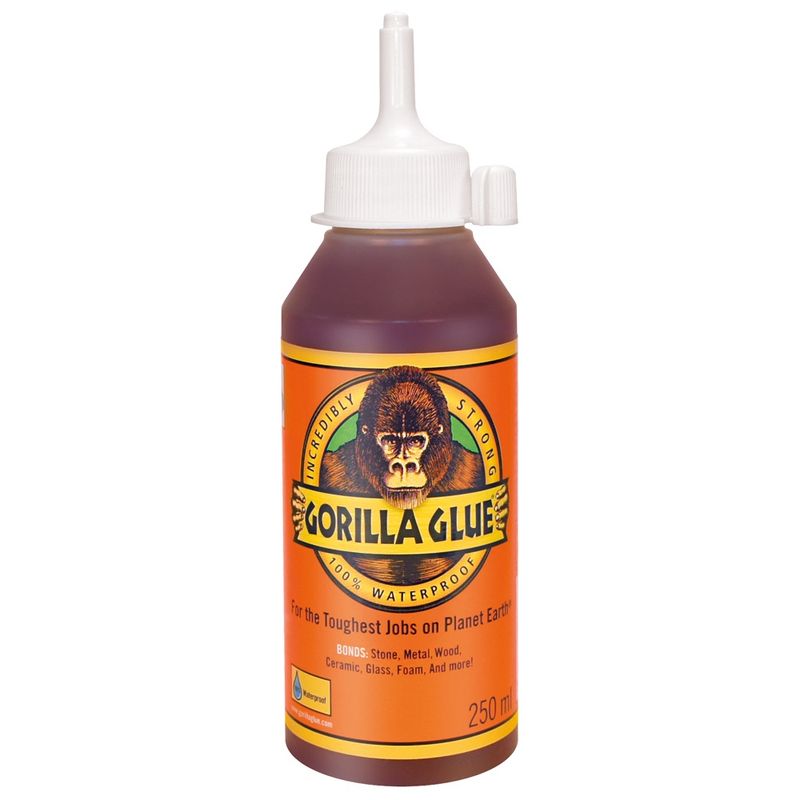 Gorilla GRGGG250 Polyurethane Brown Glue 250ml For Wood Stone Metal 1044805
