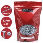 Titman 500 Pcs 7 x 32mm Zinc Coated Pocket Hole Square Drive Screws