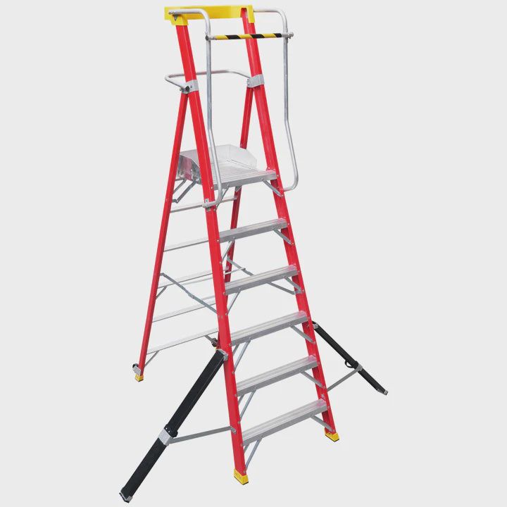 Excel Electricians Fibreglass Podium Step Ladder 6 Tread 2.61m EN131-7