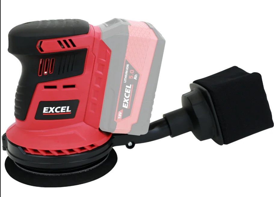 Excel 18V Cordless Rotary Sander 125mm (Battery &amp; Charger Not Included)