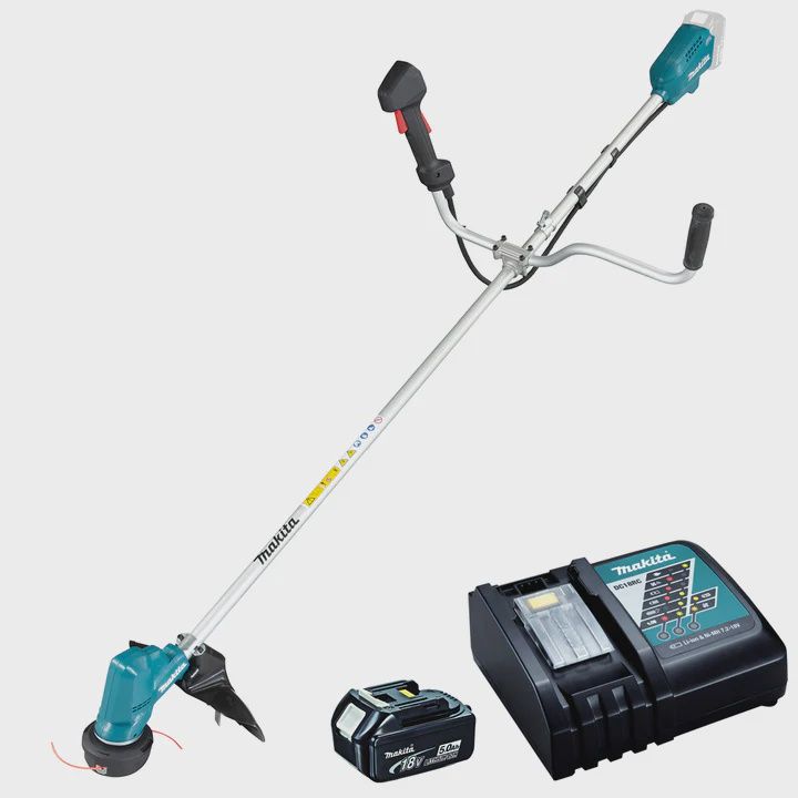 Makita DUR190URT8 18V Brushless Brushcutter With 1 x 5.0Ah Battery & Charger