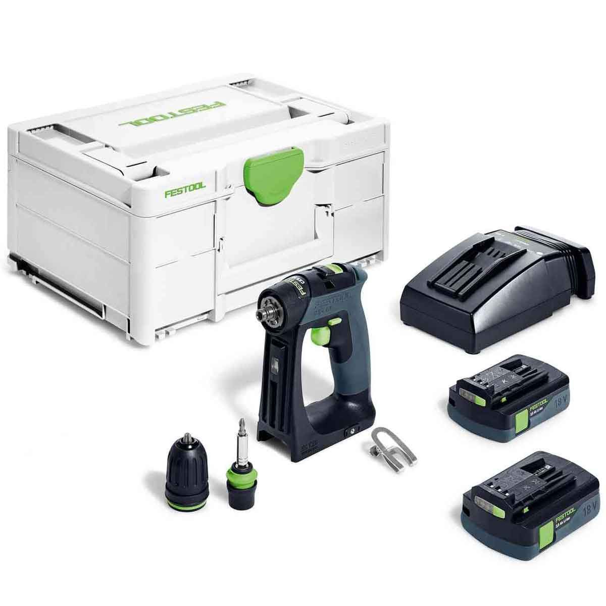 Festool CXS18C3.0-Plus 18V Brushless Drill Driver with 2 x 3.0Ah Battery 576885