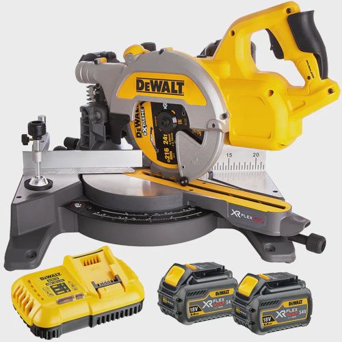 Dewalt DCS777T2 54V Flexvolt 216mm Mitre Saw with 2 x 6.0Ah Batteries &amp; Charger