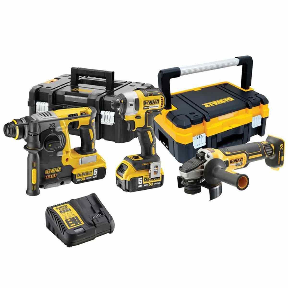 Dewalt DCK305P2T 18V XR Brushless 3 Piece Kit With 2 x 5.0Ah Batteries Charger &amp; Case