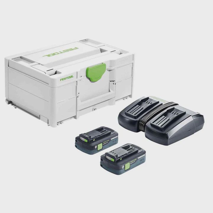 Festool SYS Energy Set 18V 2 x 4.0Ah High Power Batteries Charger &amp; Case - 577256