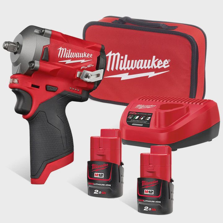 Milwaukee M12FIW38-202B 12V 3/8&quot; Compact Impact Wrench Kit 4933478785