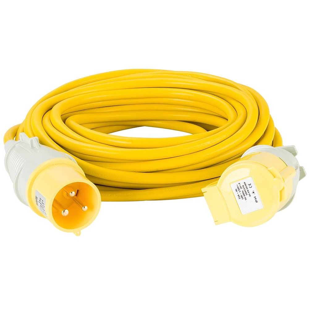 Connexion 14m Extension Cable Lead 4mm 32A Plug Yellow 110V - 10826