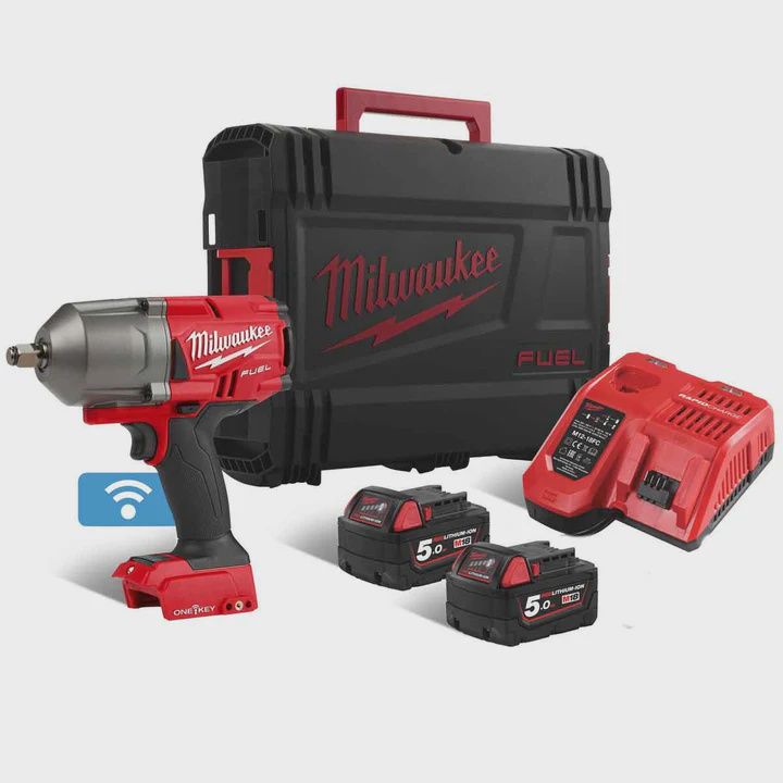 Milwaukee M18ONEFHIWF12-502X 18V Brushless Impact Wrench with 2 x 5.0Ah Batteries &amp; Charger in Case 4933459728
