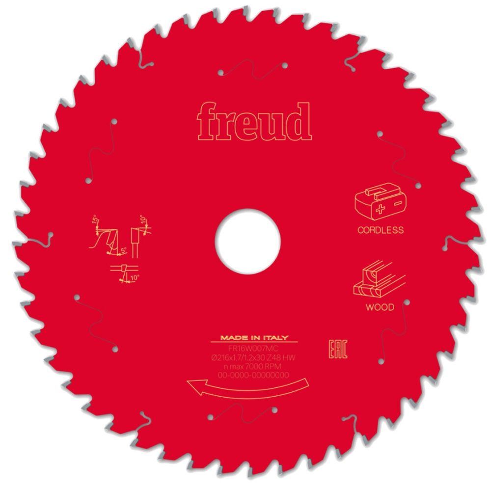 Freud 216mm Mitre Saw Blade 48T for Wood  F03FS10062 216mm x 30mm x 48T