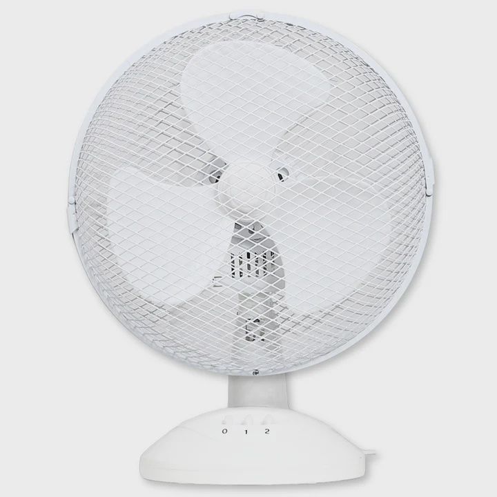 Excel 9&quot; Table Desk Fan Adjustable Tilt Head with 2 Speed White