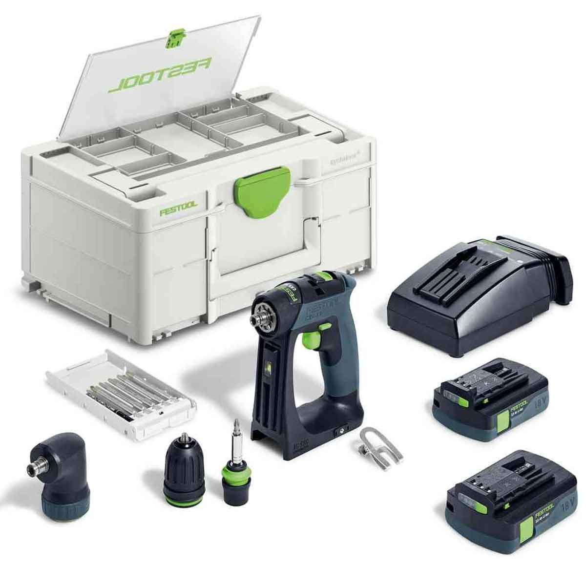 Festool CXS18C3.0-Set 18V Brushless Drill Driver with 2 x 3.0Ah Battery 576886