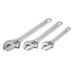 Silverline 150, 200, 250mm Adjustable Wrench Set Of 3 Piece WR03