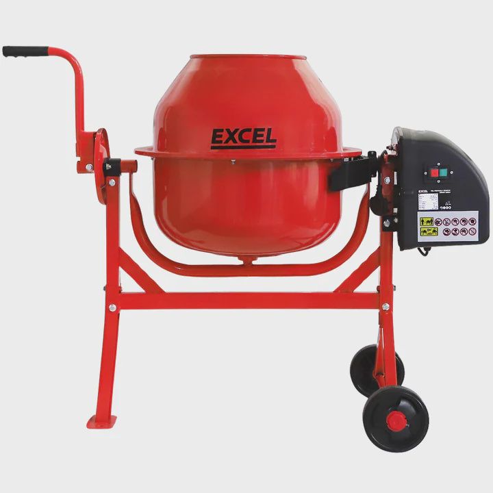 Excel 70L Portable Cement Concrete Mixer 240V/220W with Wheels