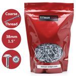 Titman 250 Pcs 8 x 38mm Coarse Thread Zinc Coated Pocket Hole Square Drive Screws EPHS838250C