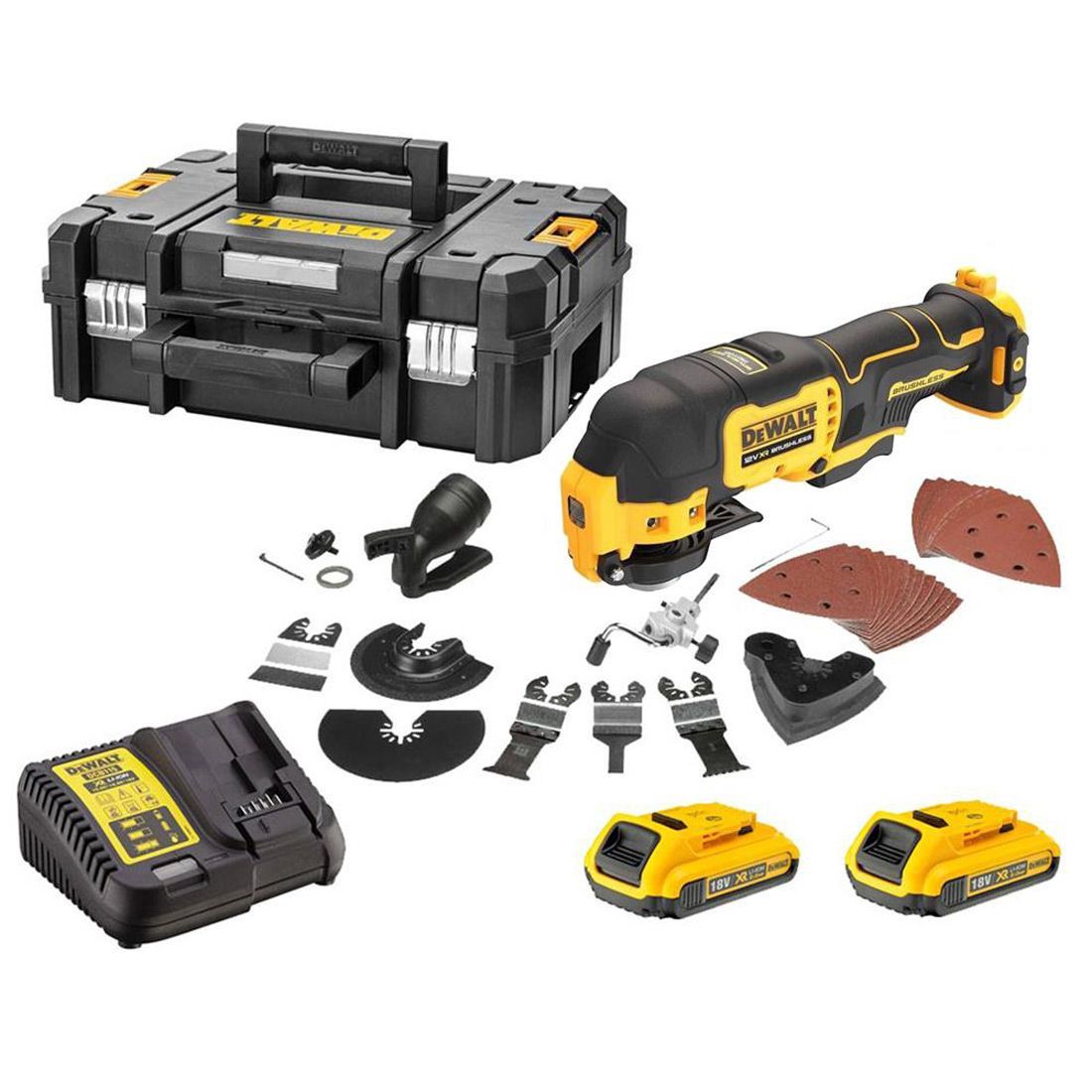 Dewalt DCS353D2 12V Brushless Oscillating Multi-Tool with 2 x 2.0Ah Battery &amp; 35 Accessories Set