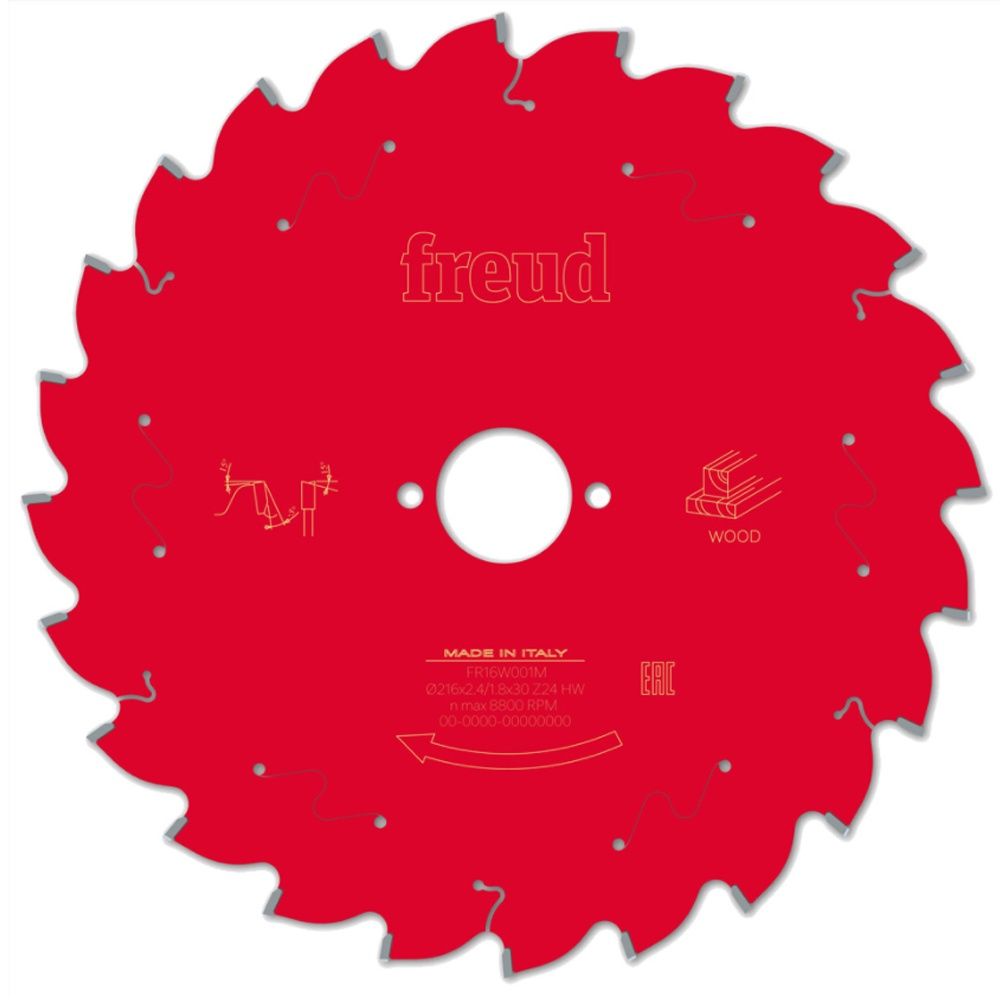 Freud 216mm 24T Mitre Saw Blade for Wood F03FS097 216mm x 30mm x 24T 48