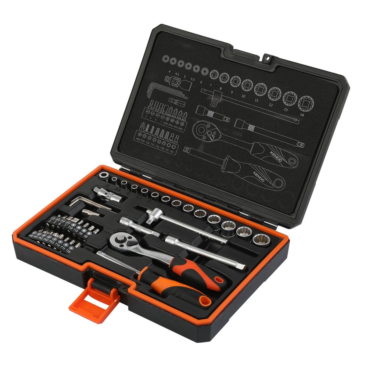 Kendo 1/4&quot; Drive Socket Set 42 Pieces